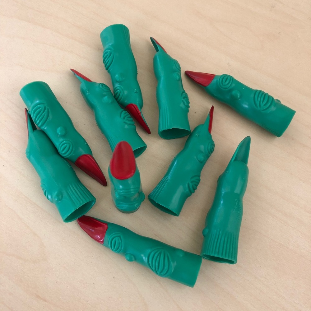 Set of 10 Green Witch Finger Covers